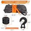 RUHUO Synthetic Winch Rope Kit, 1/4" x50' Winch Cable with