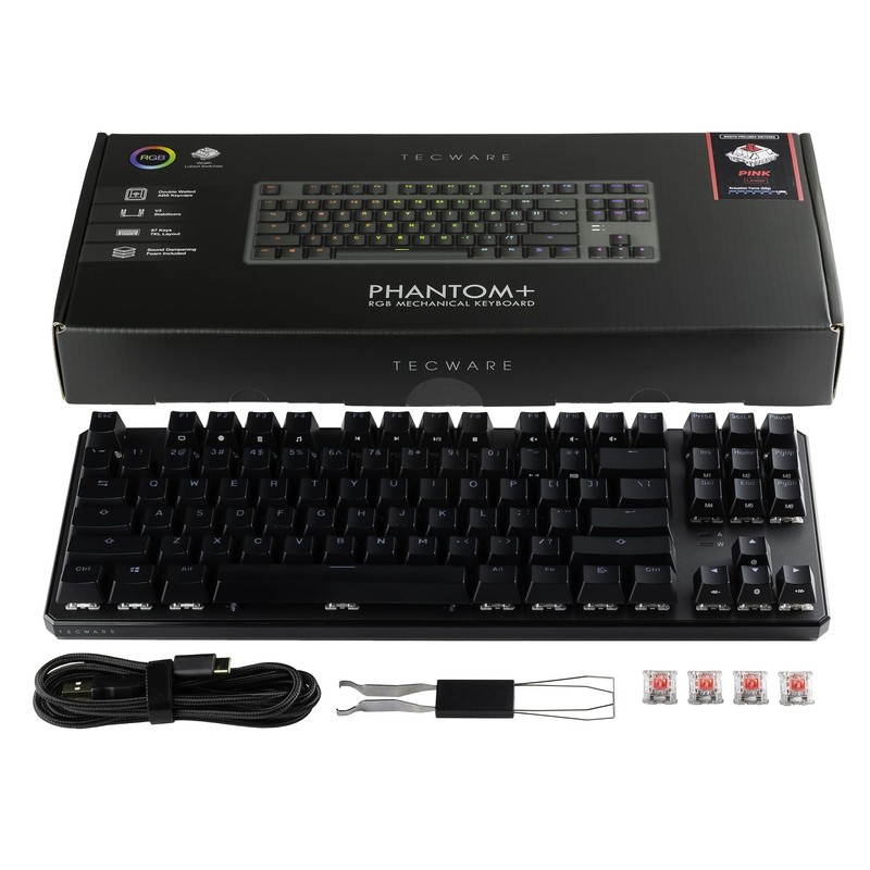 TECWARE Phantom+ 87 Key Mechanical Gaming Keyboard, RGB led, TKL
