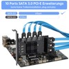 PCIE to SATA Card 10 Port with 10 SATA Cable,