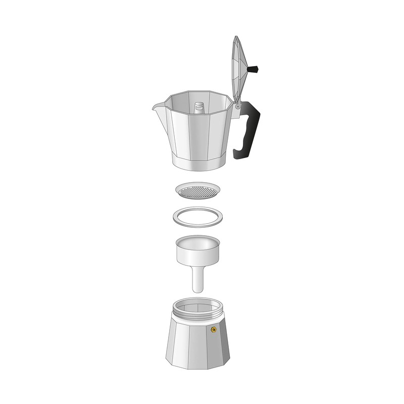 Cilio Classico Stovetop Espresso Maker, 15 Ounce, Red
