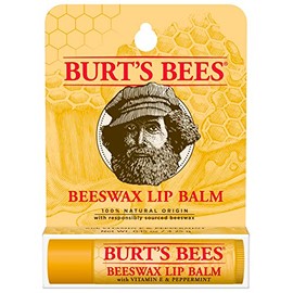 Burt's Bees Burt's Bees 100% Natural Origin Moisturizing Lip Balm, Original Beeswax with Vitamin E & Peppermint Oil, 1 Tube, 0.04 ounce