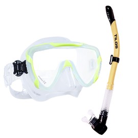 Tilos Morphi Mask with Hi-Flow II Semi-Dry Snorkel Set (Yellow)