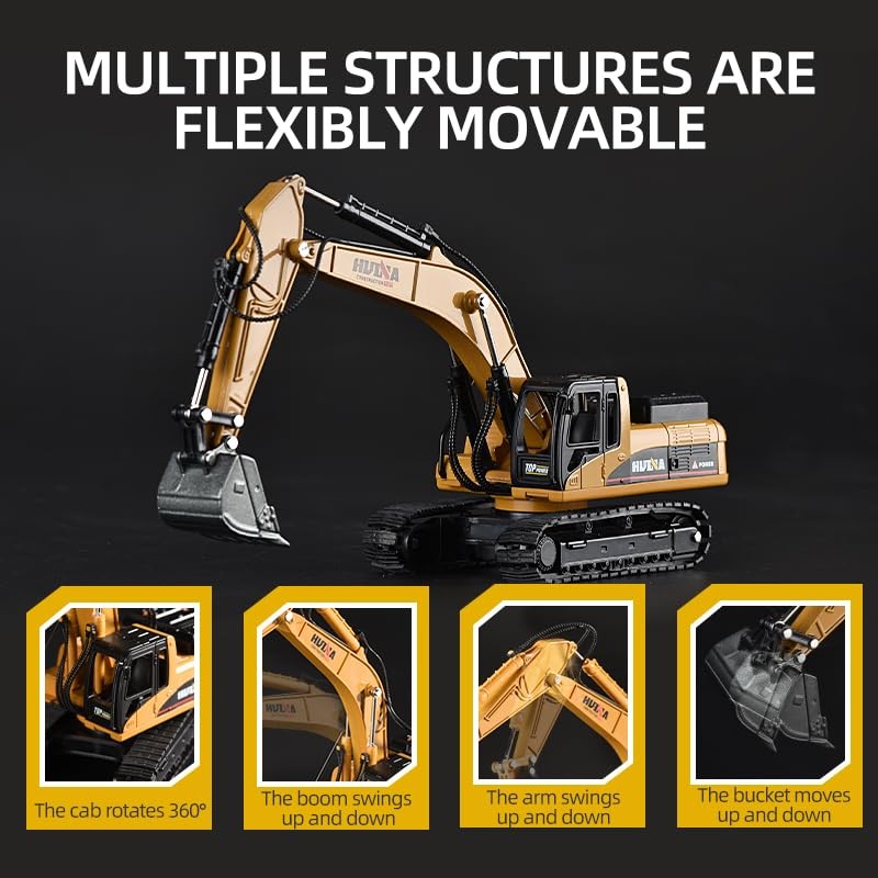 Qcar Excavator Construction Vehicle Toys Heavy Duty Alloy Hydraulic Excavator,