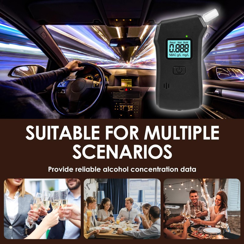 Professional Portable Alcohol Tester High Precision Digital Display Breath Alcohol