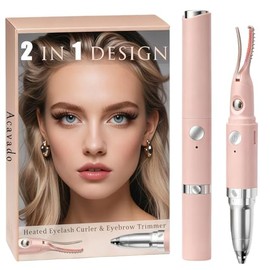 Heated Eyelash Curler for Women, USB Rechargeable Lash Curling Beauty Tool, Heated Eyelash Curler - 2 in 1 Eye Lash Curler and Eyebrow Trimmer for Women with