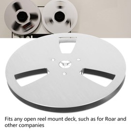 1/4 X 7 Empty Take Up Reel to Reel Tape Hub, 3 Holes Nab Open Reel Audio Aluminum Alloy 7 Inch Empty Tape Reel, Tape Reel Empty Disc Opening Machine Parts (Silver)