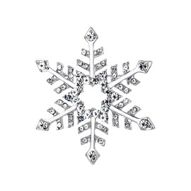 Ever Faith Austrian Crystal Elegant Winter Snowflake Star Brooch Pin Clear Silver-Tone