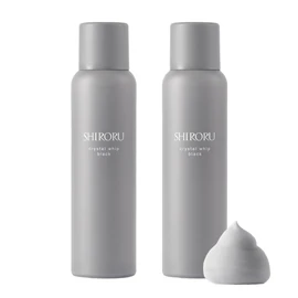 SHIRORU Crystal Whip Black "Charcoal x Carbonated Pore Dirty Adsorption" (Facial Cleansing/Foam/Facial Cleansing Foam/Carbonated Facial Cleansing) (4.2 oz (120 g) x 2 Bottles)