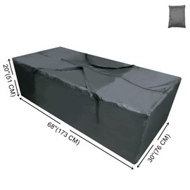 EASYMALL - Bolsa de almacenamiento de cojín para exteriores, impermeable, 1 paquete, bolsa de cojín para exteriores de 68 pulgadas, bolsa de almacenamiento para cojines de patio, bolsa de