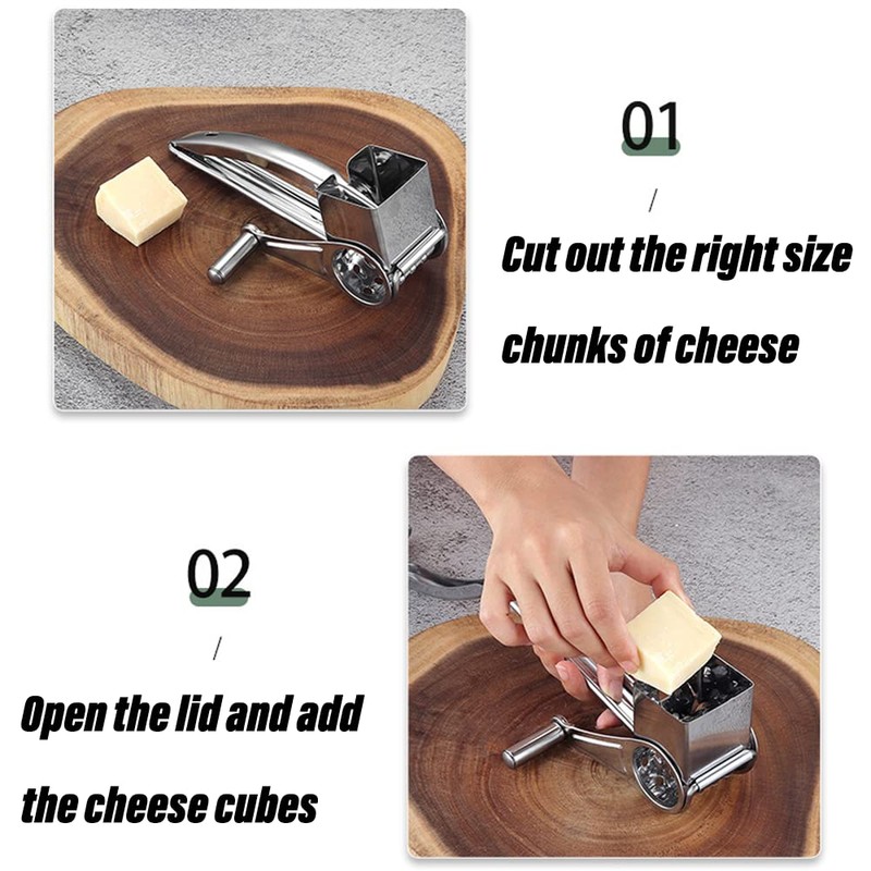 Cheese Grater-Multifunctional Kitchen Craft Rotary Stainless Steel Cheese Grater 1