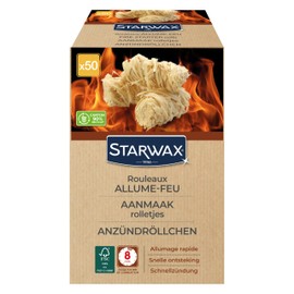 STARWAX - Fire Starter Rolls for Grill, Fireplace and Oven - Natural Composition - Quick Lighting - Clean and Odourless - 500 g, Wood
