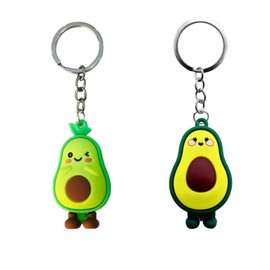BOBOZHONG Avocado Key Chain, Pack of 2 Key Pendants Gifts Cartoon Key Ring Chain Handbag Cute Avocado for Valentine's Day Birthday Christmas, Green