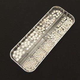 etc DIY Nail Art Resin Art Decoration Parts Set White Pearl Stones / 셀프 네일아트 레진아트 꾸미기 파츠 세트 화이트펄 스톤