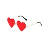 QVKUUT Stylish Irregular Rimless Heart Shape Sunglasses for Party and