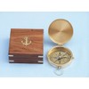 Hampton Nautical Solid Brass Gentlemen's Compass with Rosewood Box, 4",