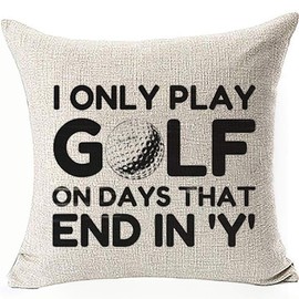 FaceYee Pillow Covers I Only Play Golf Pillowcases Golf Lover Cushion Cover Funny Home Decor Double Side 18x18 inch Removable Color:Golf Lover