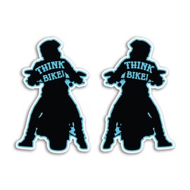Vinyl-Aufkleber "Think Bike", 2 x 15 cm, für Biker, Motorrad, Warnung, Stoßstange, Sicherheit, Auto, Fahrzeug, Lieferwagen, Schild, Aufkleber #81841