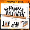 Metal Happy Halloween Sign Halloween Table Decor with Wooden Base