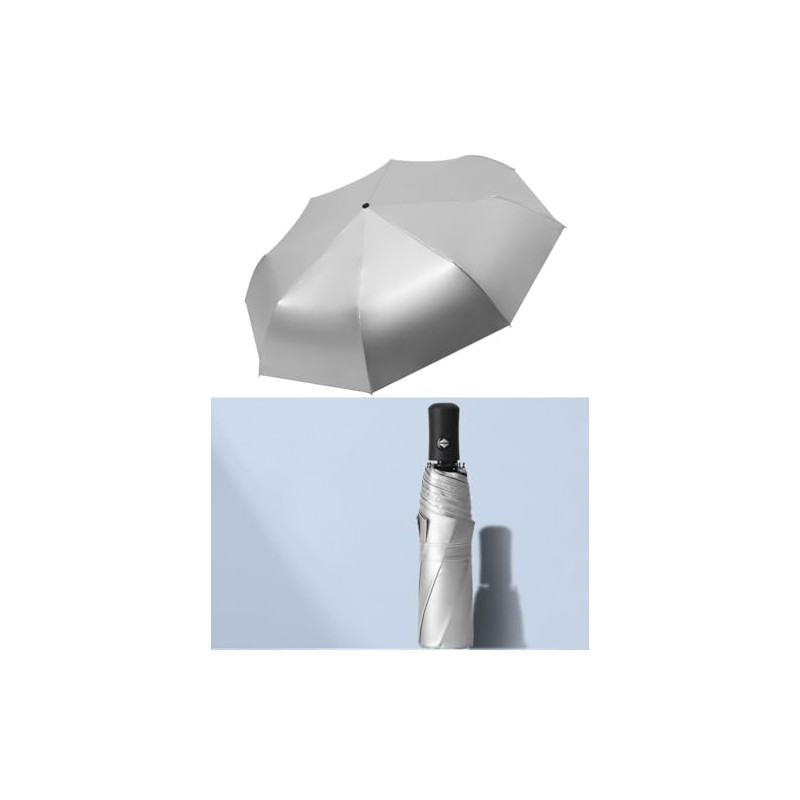 ThreeH Compact Travel Umbrella Automatic Open and Close Silver Coating