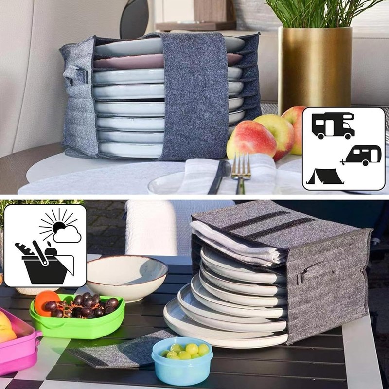 TenaLucy Plate Holder Motorhome, Felt Cup Holder Camping Felt Dish