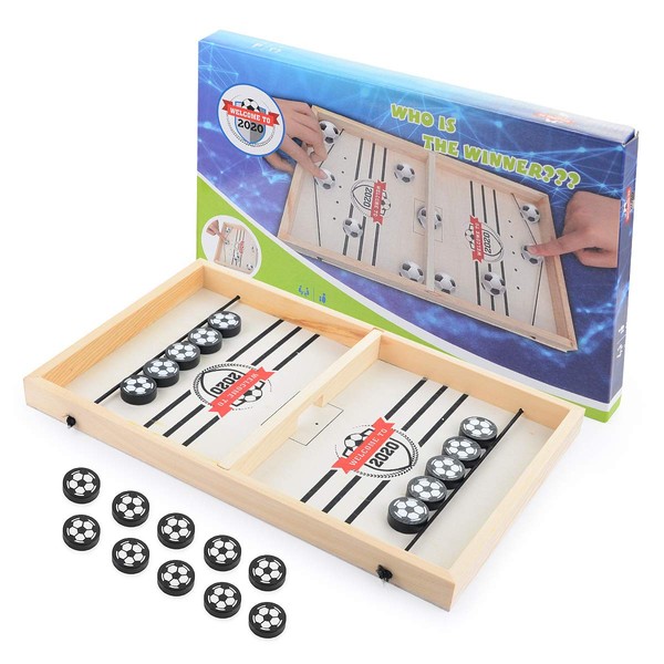 HellDoler Board Game Hockey, Fast Sling Puck Game Catapult Board Game Table Hockey Toy Bouncing Chess Hockey Game for Children