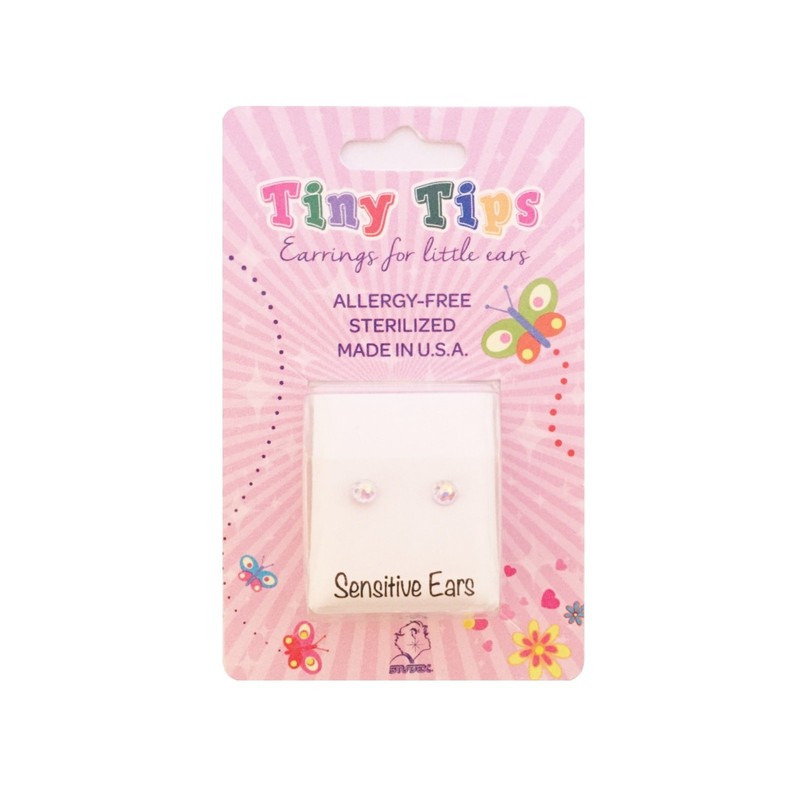 Studex Tiny Tips 4mm AB Crystal Ball Stainless Steel Childrens