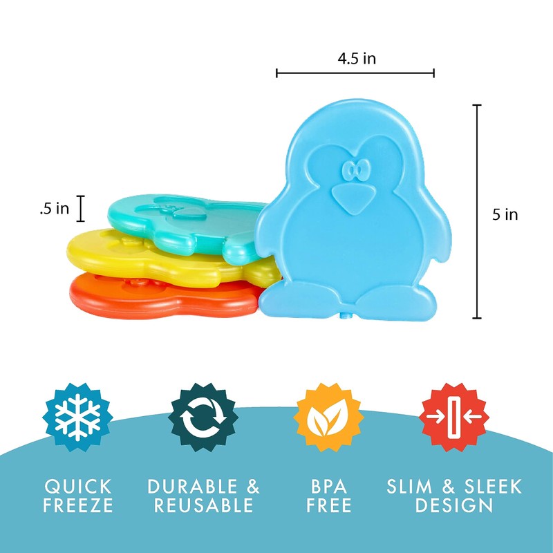 Fit & Fresh Cool Coolers Kids Lunch Box Ice Packs,