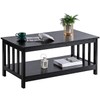 ChooChoo Mission Coffee Table, Black Wood Living Room Table with