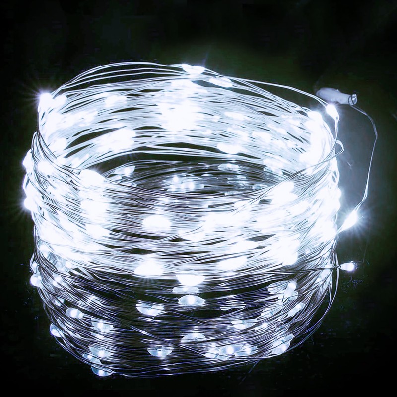 chzk 8 Pack White Fairy Lights 7Ft 20 LED Twinkle