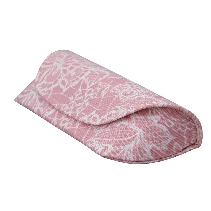 Pearl 092792 Eyeglass Case, Pink, Semi-Hard Cotton, Floral Pattern
