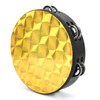 Hand Tambourine Double Row Percussion Polyester Drum Skin Solid Wood
