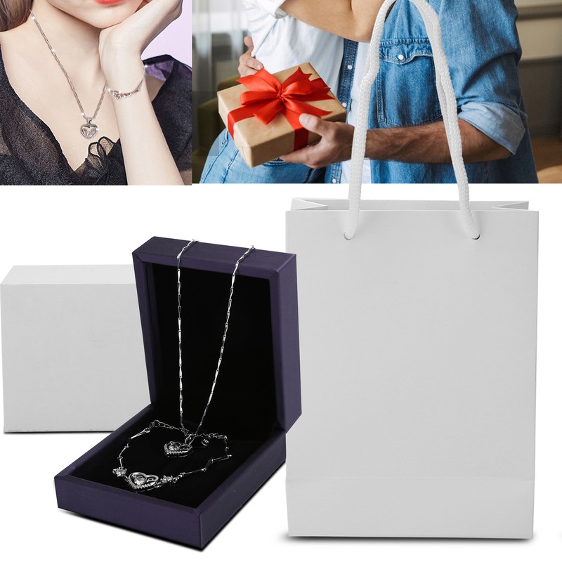 Bracelet Necklace Set Box Bag Combination Valentine's Day Jewelry Gifts