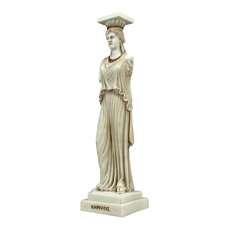 Caryatide Erechtheion Acropolis Athens Female Figure Greek Grey Patina Statue