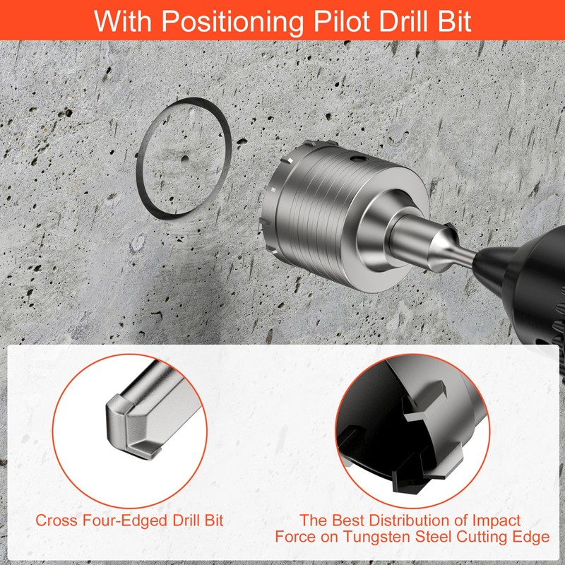 WinGluge Hollow Drill Bit Set 68 mm, with SDS Plus