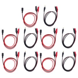 5 Sets Alligator Clip to DC Adapter Cable Stable Dual Alligator Clip to DC Male Female Connection Cable 3.3ft