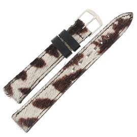 Hadley-Roma LS1010 12mm White Animal Print Genuine Hair Ladies Watch Strap Band
