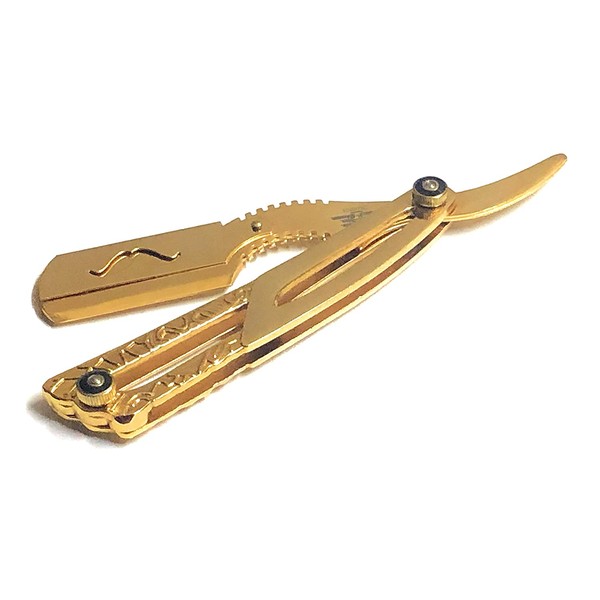 Classic Style Limited Edition - Premium Quality All Gold Straight Edge Shaving Razor Blade - Gold Dipped Safety Razor With Free Blades