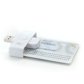 ACS ACR39U-N1 PocketMate II Lector de Tarjetas Inteligentes USB para Tachodisk National ID Eid IC Chip de Contacto, pequeño Plegable (Blanco)