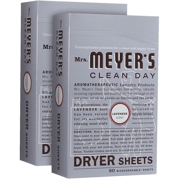 Mrs. Meyer's Clean Day Dryer Sheets - Lavender - 80 ct - 2 pk
