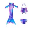 Kanimus 4 Piezas Set Cola De Sirena Y Bikini Niñas,