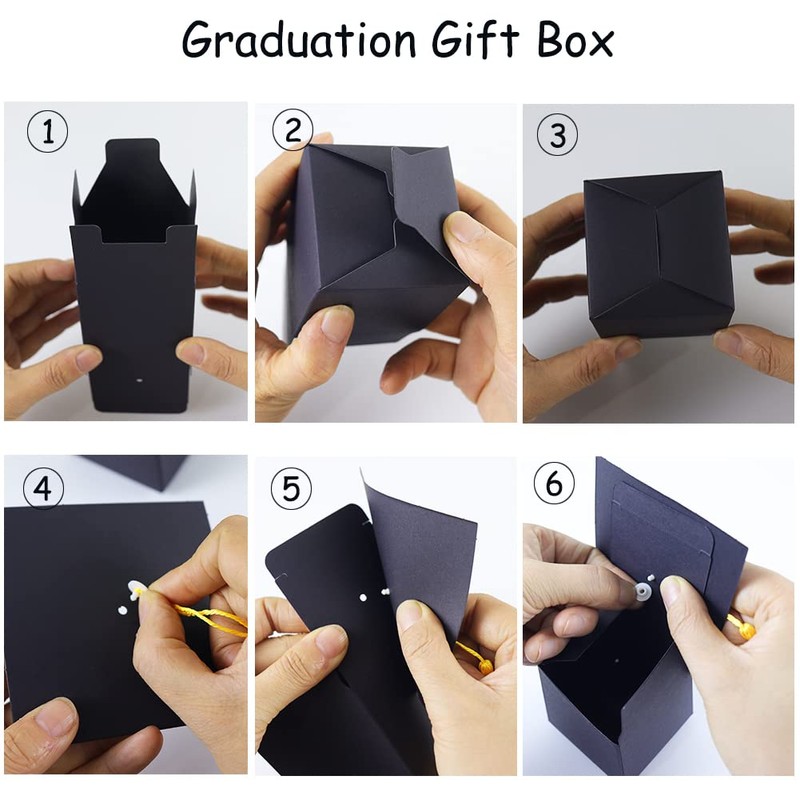 TrlaFy 30Pcs Graduation Cap Candy Boxes Black Graduation Gifts Boxes