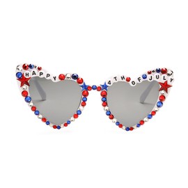 Kenailw 4th of July Outfits for Women Men Sunglasses, Red White and Blue Glasses Patriotic Decorations Forth of July Accessories (style-2)