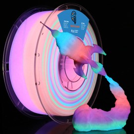 Goto Guard Glow in The Dark Filament Rainbow PLA, Multicolor 3D Printing Filament 1.75mm, Luminous PLA Color Changing Filament Gradient 3D Printer Filament 3D Pen Refills 1KG(2.2lbs)/Spool