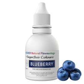 Sugarflair 100% Natural Flavour Estratto di Blue Berry, Mirtillo - Aromi Naturale per Torte, Cupcake, Glasse, Pasticcini e Dessert, Aroma Alimentare - Aroma Natural, Kosher - 30 ml