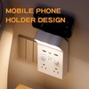 Smart Remote Control Night Light Socket,2AC+3USB Fast Charging,Wall Outlet Night