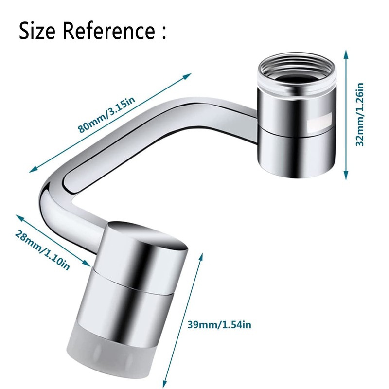 1080° Rotating Faucet Extender Aerator,Solid Brass Universal Splash Filter Faucet,1080