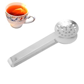 Tea Bag Squeezer Tongs, Stainless Steel Teabag Strainer Dispenser Gripper Picker Accessories for Tea Drinkers Gifts (Silver)
