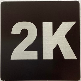 Apartment number 2K sign - UNIT NUMBER 2K SIGN/SUITE 2K SIGN (BLACK, SIZE 4x4 inch, DOUBLE SIDED TAPE) -Broadway Line