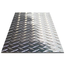 Royilink Aluminum Diamond Plate Sheet Metal – 3003 H22 Corrosion & Rust Resistant – 17 GA 0.045” Thick Commercial Grade – Stone Guard for Cargo Trailer, RV, Camper – 24 in x 48 in.