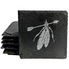Spirit-Inspired Slate Coasters: Laser-Etched Feathers & Native American Arrow Design